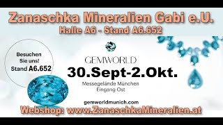 Mineralientage München 2022  Stand von Zanaschka Mineralien Gabi eU [upl. by Sirromaj]