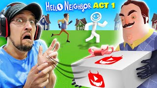 Hello Neighbor Stole my Evil Youtube Gift FGTeeV vs 2d Neighbor  Roblox Act 1 [upl. by Adnawahs]