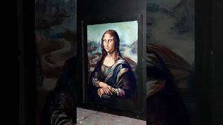 I was bored  how I painted the Mona Lisa with my feet artist portrait funnyart paintings [upl. by Morell]