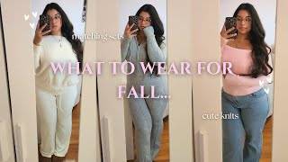 Casual Fall Outfits ♡ comfy outfits knit outfits girly [upl. by Omixam]