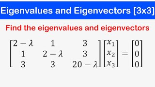 The eigenvalues and the corresponding eigenvectors of a 2x2 matrix are given by EC GATE 2006 [upl. by Breana]