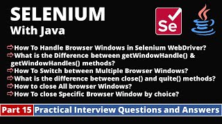 Part15Selenium with Java Tutorial  Practical Interview Questions and Answers [upl. by Gerrie]