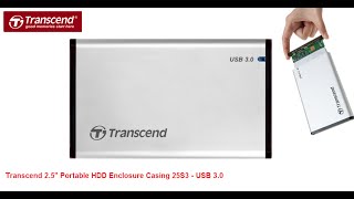 Transcend StoreJet 25S3 USB 30 Enclosure Unboxing [upl. by Llyrad163]