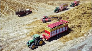 Stohování slámy  ZD Novosedly  John Deere 6210R 6190R 6920 6310 Zetor 7340 2x 7745 Pöttinger [upl. by Bullen876]