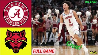 Alabama Crimson vs Arkansas State basketball Game Highlight  Nov 82024  NCAA Mens College Baske [upl. by Aennaej]