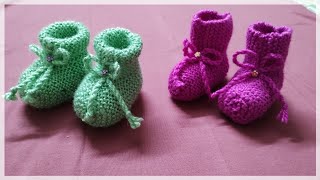 Easy knitting New Born Baby socks booties slippers [upl. by Kalikow]