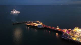 Clacton on Sea Essex Pier summer fireworks display event 27072024 Part 1 DJI Mini 4 pro drone [upl. by Laith]