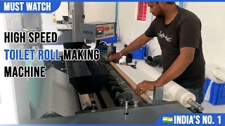 Toilet roll making Machine  Kitchen towel making machine  tissue roll machine [upl. by Ainegue483]