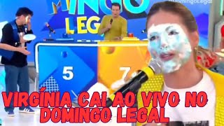 Virginia cai ao vivo no domingo legal e Celso fica preocupado  DomingoLegal SBT zefelipe [upl. by Hildagarde]