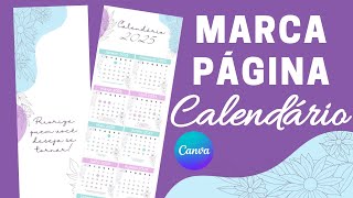 Marcador de Página pelo CANVA  Calendário Marca Página PASSO A PASSO [upl. by Duntson22]