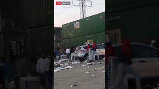 Freight Train Being Looted By Rioters [upl. by Tewell184]