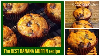 THE BEST BANANA MUFFIN recipe with Chocolate chips [upl. by Llerruj]