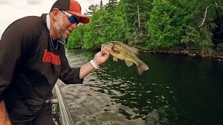 Pelican Lake Orr Minnesota Megabass sleeper craw largemouth bass fishing [upl. by Anneres]