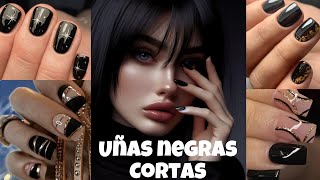 Uñas NEGRAS cortas  Tendencia 2025 🖤✨💫 [upl. by Laenej]