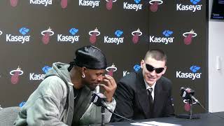 Jimmy Butler amp Tyler Herro Talk Miami Heat Loss To Kings 3rd Quarter Woes Road Trip Pelle Larsson [upl. by Eissel]