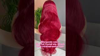 🤩This color is fire now Who wanna slayburgundywigwigs hairstyle hair [upl. by Anaujal]