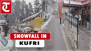 Kufri near Shimla gets first spell of snowfall [upl. by Ilatfan273]