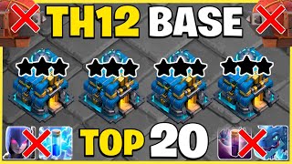 TOP 20  NEVER 3 STAR TH12 CWL BASE LINK 2024  TH12 WAR BASE LINK 2024  TH12 BASE CLASH OF CLANS [upl. by Harry889]