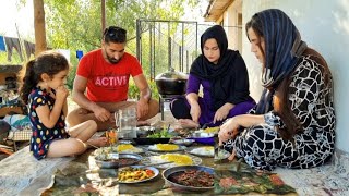 Ghormeh Sabzi a Persian Food With Different Vegetables And Meat  Daily Routine  Rural Life Iran [upl. by Sirod60]