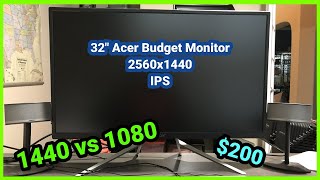 Acer ET322QU 32quot monitor 2560x1440p  1440p vs 1080p best budget monitor  unboxing and review [upl. by Alauqahs]