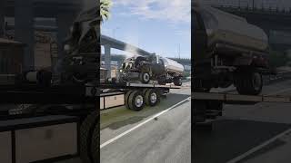 The new MDseries smacks a trailer HARD epiccrashes semitruck beamngdrive towtruck [upl. by Ecirehc]