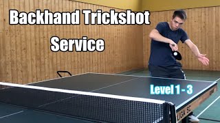 Tischtennis Trickshot Aufschlag  Rückhand Version  Part 1 [upl. by Ateekan]