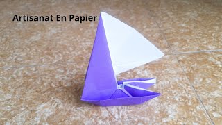 Bateau Voilier Origami  Voilier en Papier  Artisanat En Papier [upl. by Clovis]