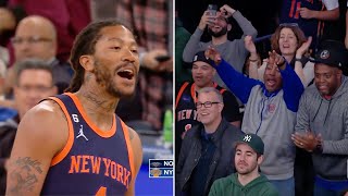 Knicks Fans Chant Derrick Rose to Check In 🌹 [upl. by Rrats]