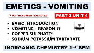 Emetics  Copper Sulphate  Sodium Potassium Tartrate  Part 2 Unit 4  Inorganic Chemistry [upl. by Bekki]