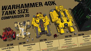 Warhammer 40k Tanks Size Comparison 3D [upl. by Atterg]