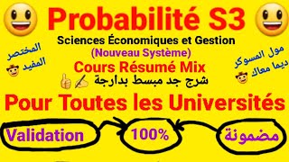 Probabilité S3  Cours Résumé Mix ✍️Chapitre 1  2  3  4   Pour Toutes les Universités au Maroc [upl. by Anatnas564]