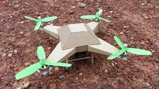 How to make Remote Control Cardboard Drone at home  100 fly [upl. by Quintina]