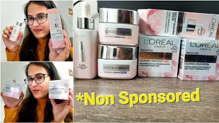 Loreal Paris Glycolic Acid SERUM DAY CREAM amp NIGHT CREAM 😍 NON SPONSORED 👍 Avijeet Kaur [upl. by Yoshi]