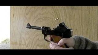 Luger 22 pistol filmed at 600fps slow motion [upl. by Boj]