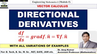 Directional Derivative  Directional Derivative Engineering Mathematics  Vector Calculus [upl. by Rainger463]