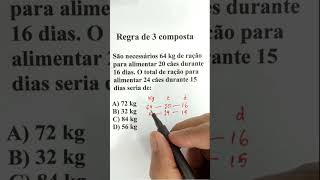 IBFC  2013 REGRA DE 3 COMPOSTA São necessários 64 kg de ração para alimentar 20 cães durante [upl. by Diahann]