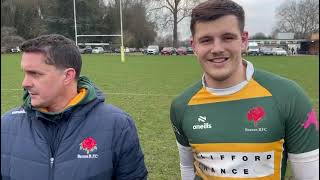 1stXV Men Barnes 46 v 26 Worthing  Post Match Interview  13 Jan 2024 [upl. by Aerbma]