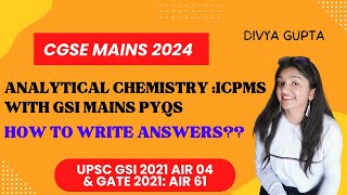 ICPMS ANALYSIS  Analytical Chemistry  CGSE MAINS 2024 icpms divyagupta analyticalchemistry [upl. by Cristi]