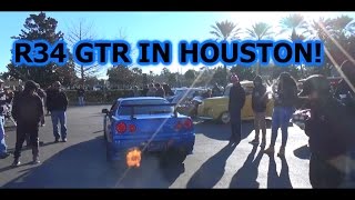 R34 GTR IN USA Arrives at Coffee and Cars [upl. by Airolg]