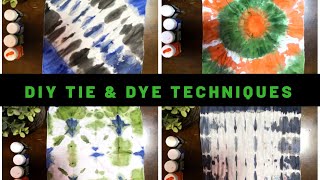 4 easy DIY Tie and Dye techniques for beginners using fabric paint Relaxing fabric painting [upl. by Ganiats]