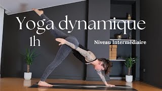 Yoga dynamique  Niveau intermédiaire  1h [upl. by Darrin]