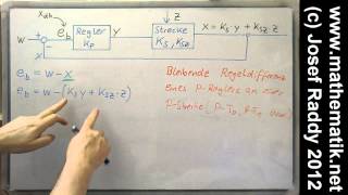 PRegler statisch ► Regeldifferenz berechnen ► Formel Störung am Ausgang der Strecke [upl. by Marge]