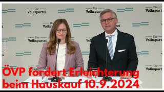 ÖVP fordert Erleichterung beim Hauskauf 1092024 [upl. by Mose]