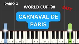 Dario G  Carnaval De Paris Piano Tutorial  Noten [upl. by Otsuaf]