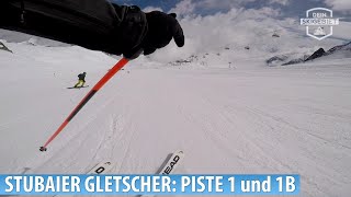 Piste 1 quotEisjochfernerquot und Piste 1b quotEisjochzungequot am Stubaier Gletscher [upl. by Brackely375]