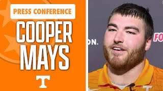 Tennessee football center Cooper Mays talks in fall camp I Volquest I GBO [upl. by Acirema]