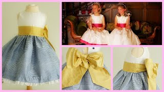 How to sew a Flower Girl Dress  How to sew a Cummerbund  Wedding DIY  Frocks amp Frolics [upl. by Iretak]