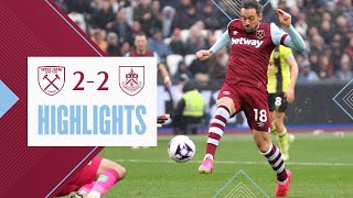 West Ham 22 Burnley  Ings Secures Late Equaliser  Premier League Highlights [upl. by Ahsienot]