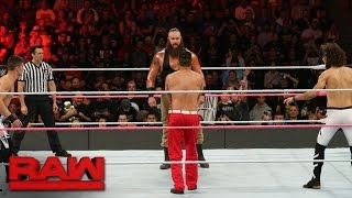 Braun Strowman vs The MileHigh Trio Raw Oct 17 2016 [upl. by Ahsikrats]