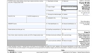 IRS Form W2G walkthrough Certain Gambling Winnings [upl. by Kele]